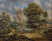 unknow artist Walk in the woods France oil painting artist